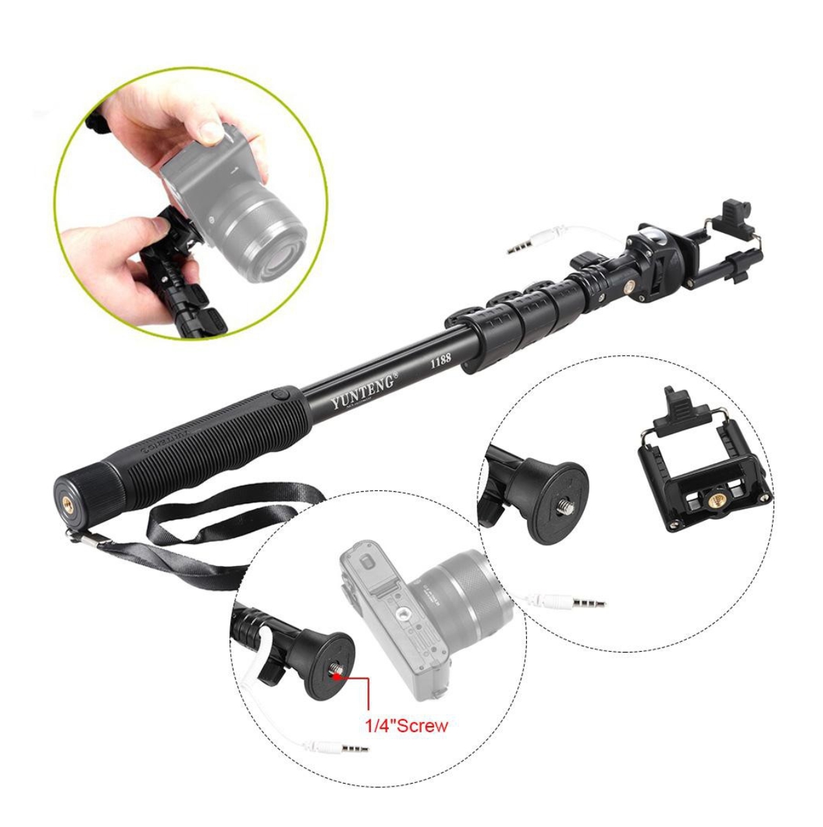 Miniatura 6 de Baston Monopod Selfie Para Cel O Camara